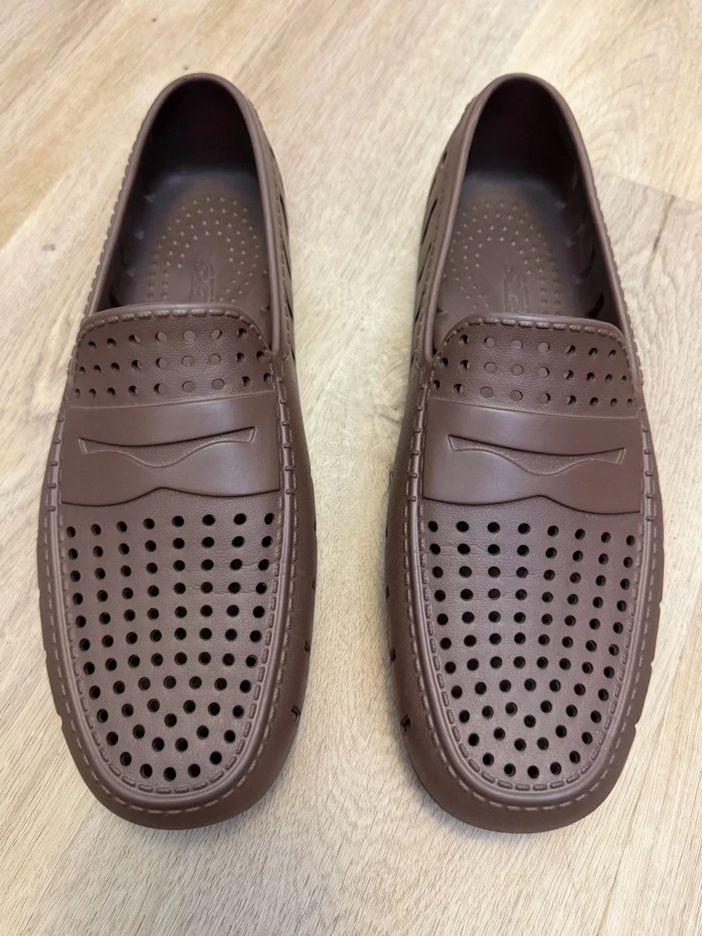 Men's Brown Perforated Slip-On Loafers